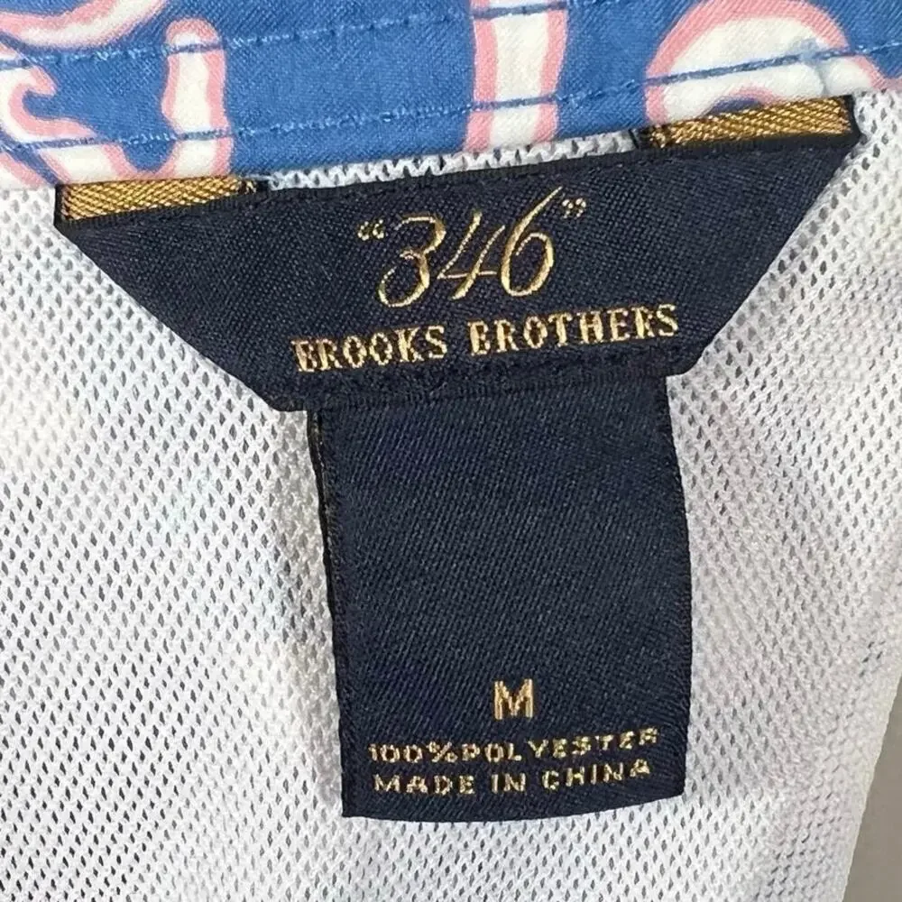 Brooks Brothers Hawaiian Swim Trunks Size Medium 6.5” Inseam Floral Blue Pink